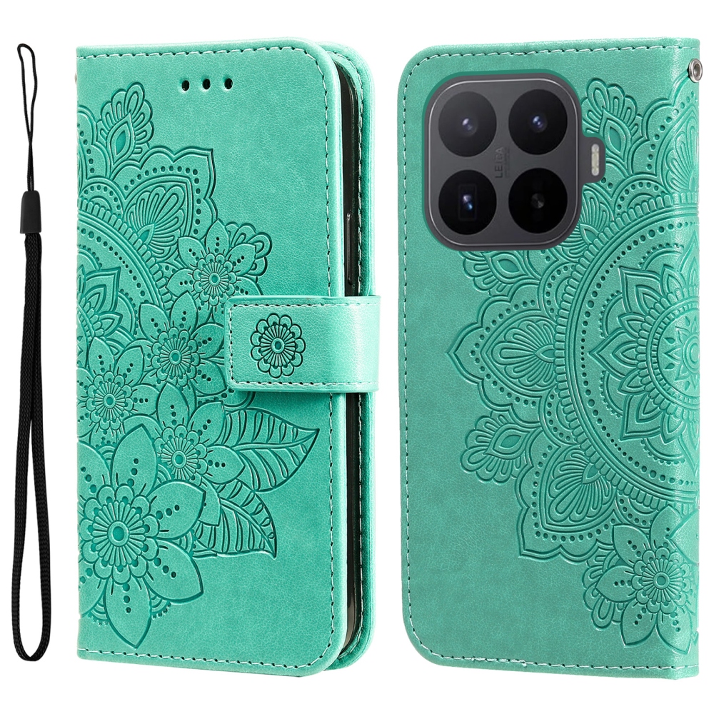 Mandala knížkové pouzdro na mobil Xiaomi 17T - modrozelené
