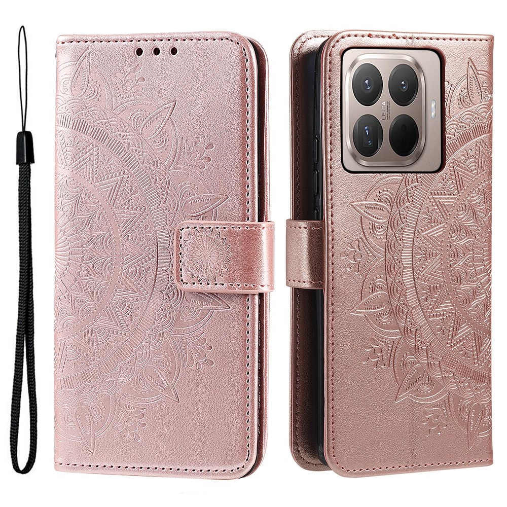 Mandala knížkové pouzdro na mobil Xiaomi 17T - růžovozlaté