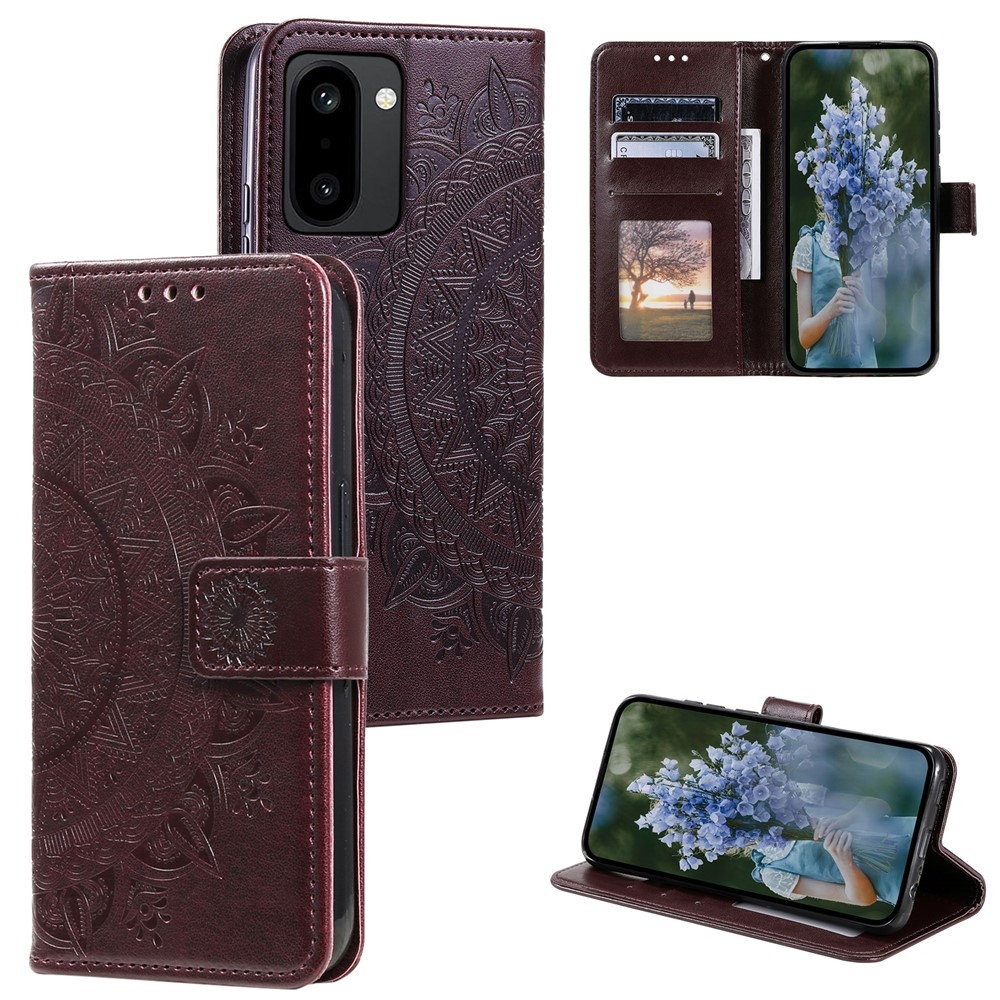 Mandala knížkové pouzdro na OnePlus 15R 5G - hnědé