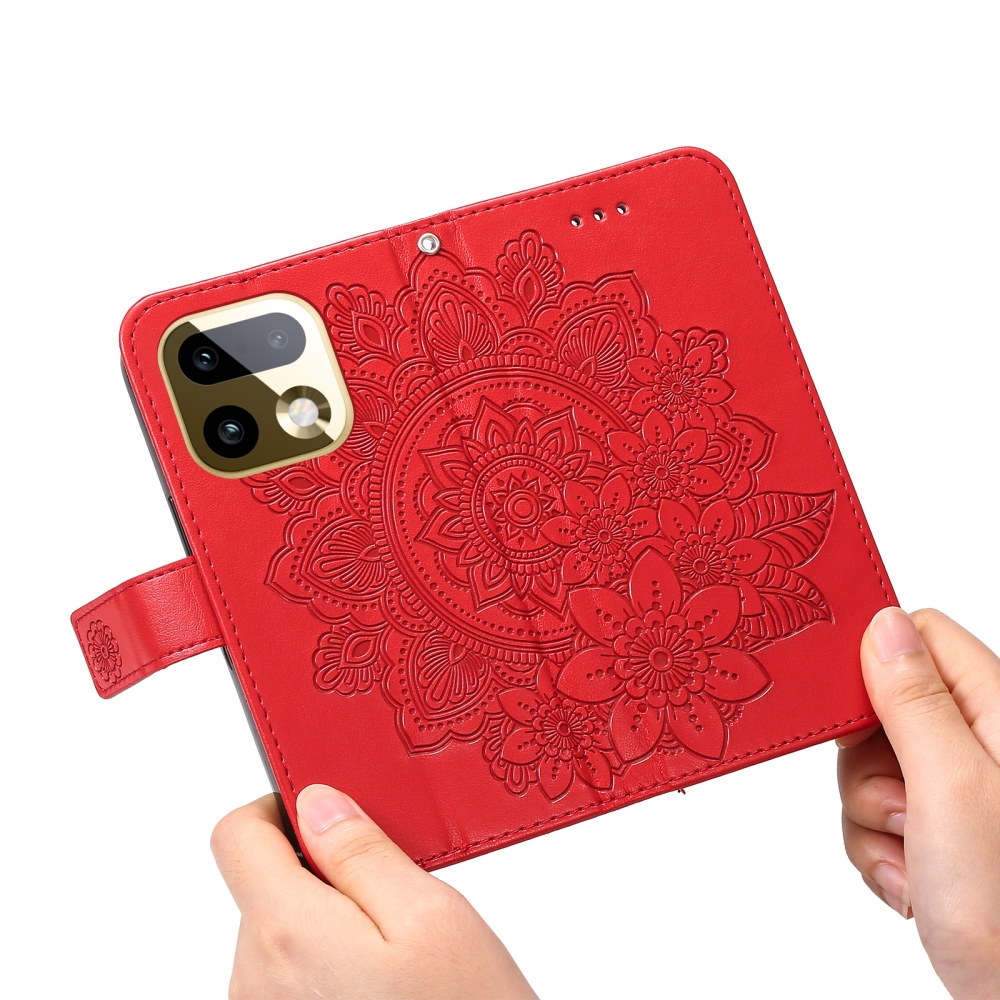 Mandala knížkové pouzdro na Realme 16 Pro+ 5G - červené