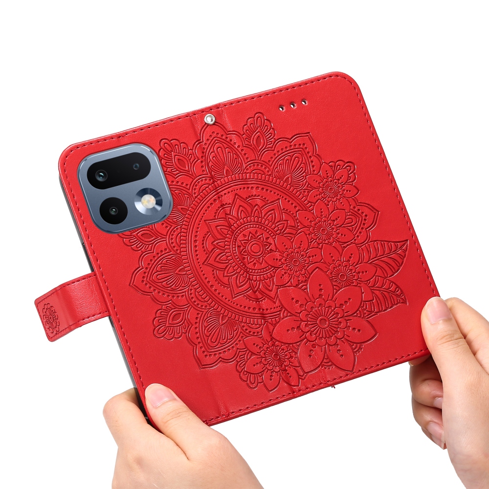 Mandala knížkové pouzdro na Realme 16 Pro 5G - červené
