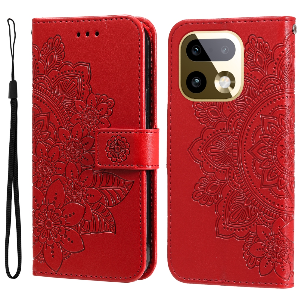 Mandala knížkové pouzdro na Realme 16 Pro+ 5G - červené
