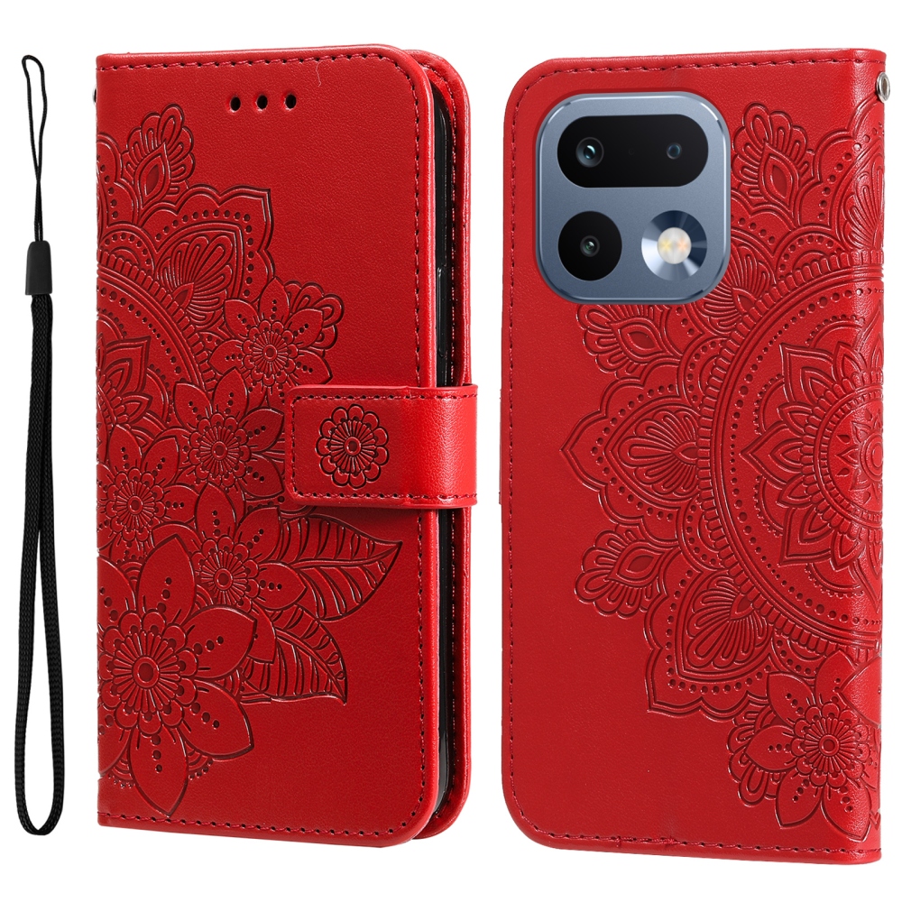Mandala knížkové pouzdro na Realme 16 Pro 5G - červené