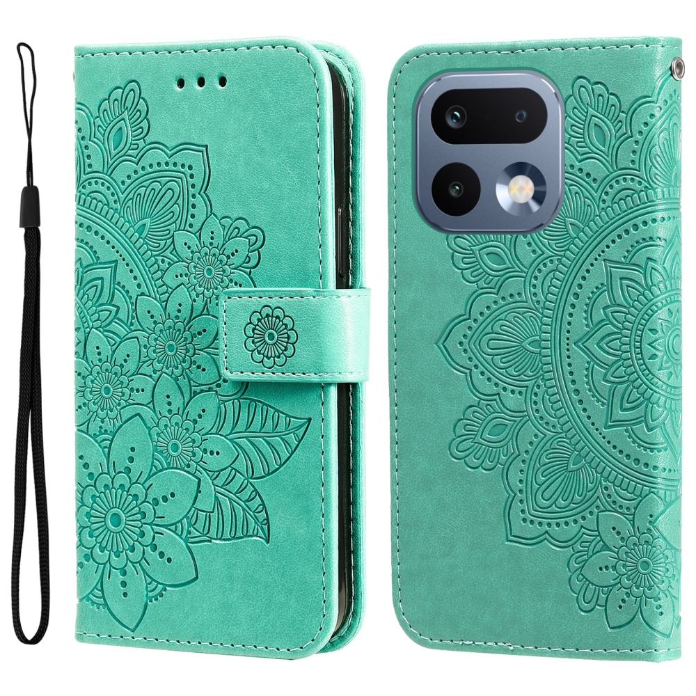 Mandala knížkové pouzdro na Realme 16 Pro 5G - modrozelené