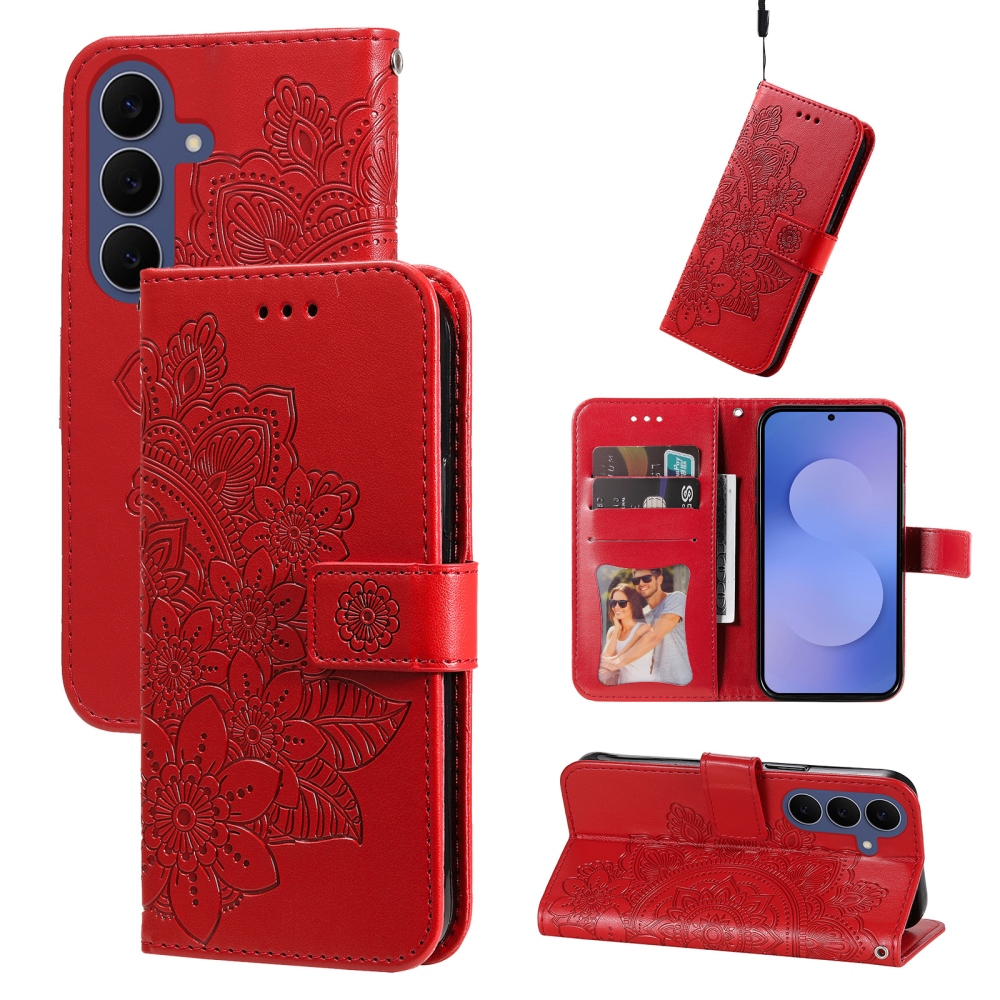 Mandala knížkové pouzdro na Samsung Galaxy S26 FE - červené