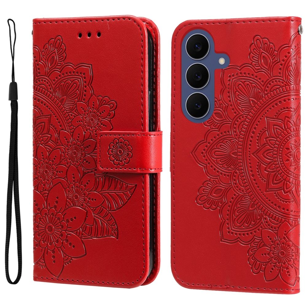 Mandala knížkové pouzdro na Samsung Galaxy S26 FE - červené