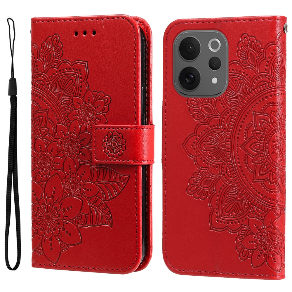 Mandala knížkové pouzdro na Vivo V70 5G - červené