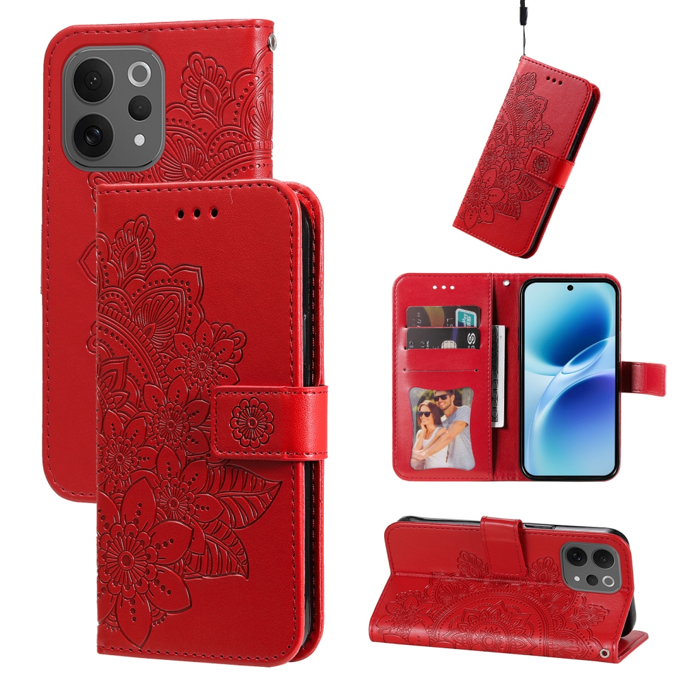 Mandala knížkové pouzdro na Vivo V70 5G - červené