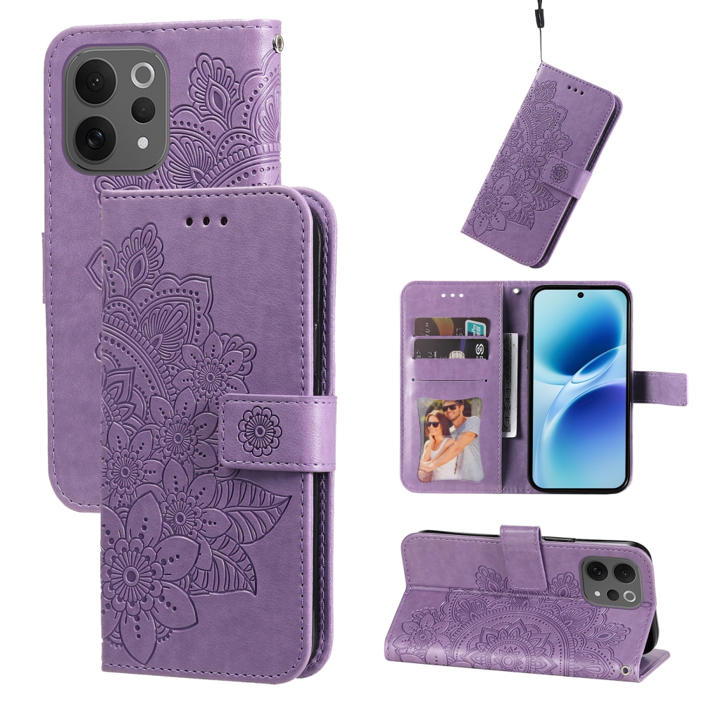 Mandala knížkové pouzdro na Vivo V70 5G - fialové