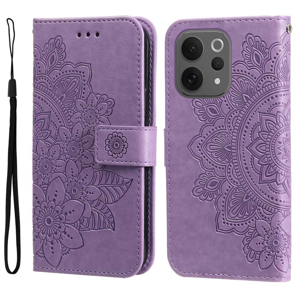 Mandala knížkové pouzdro na Vivo V70 5G - fialové