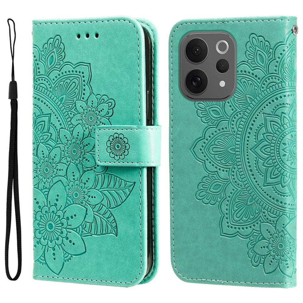 Mandala knížkové pouzdro na Vivo V70 5G - modrozelené