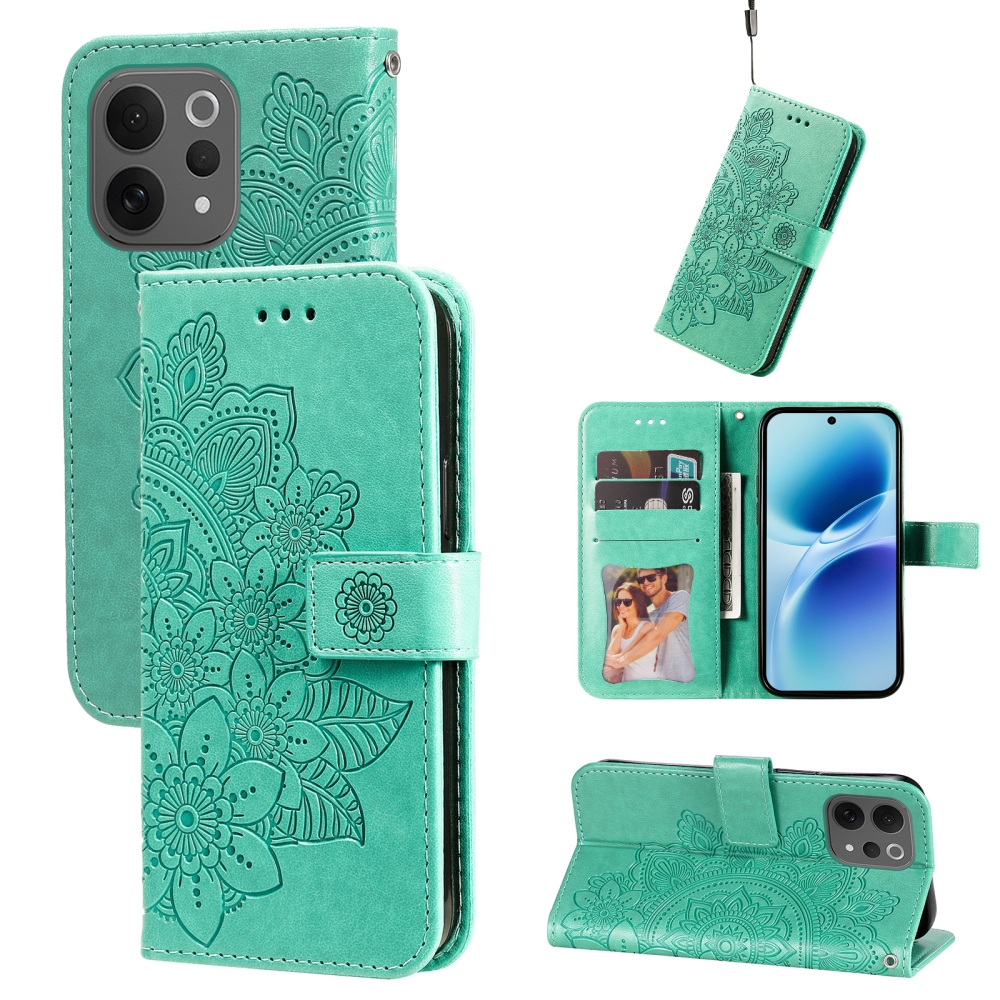 Mandala knížkové pouzdro na Vivo V70 5G - modrozelené