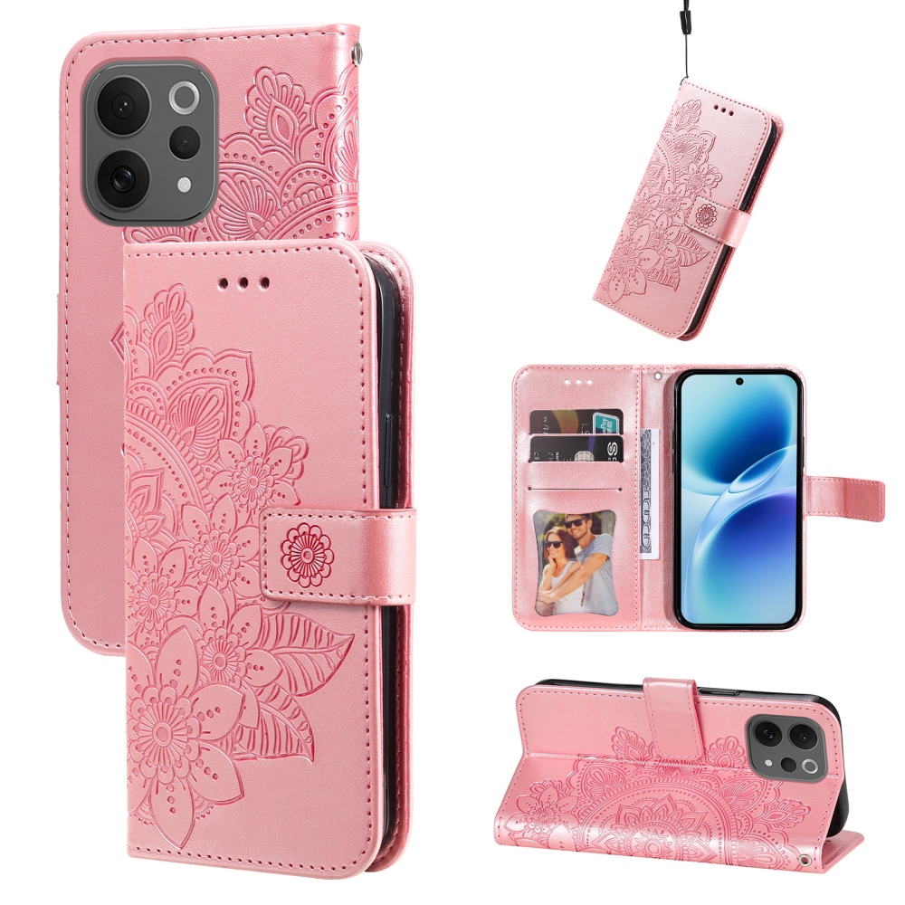 Mandala knížkové pouzdro na Vivo V70 5G - růžové