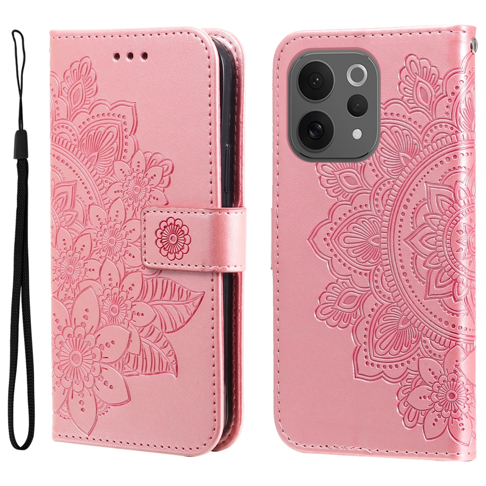 Mandala knížkové pouzdro na Vivo V70 5G - růžové