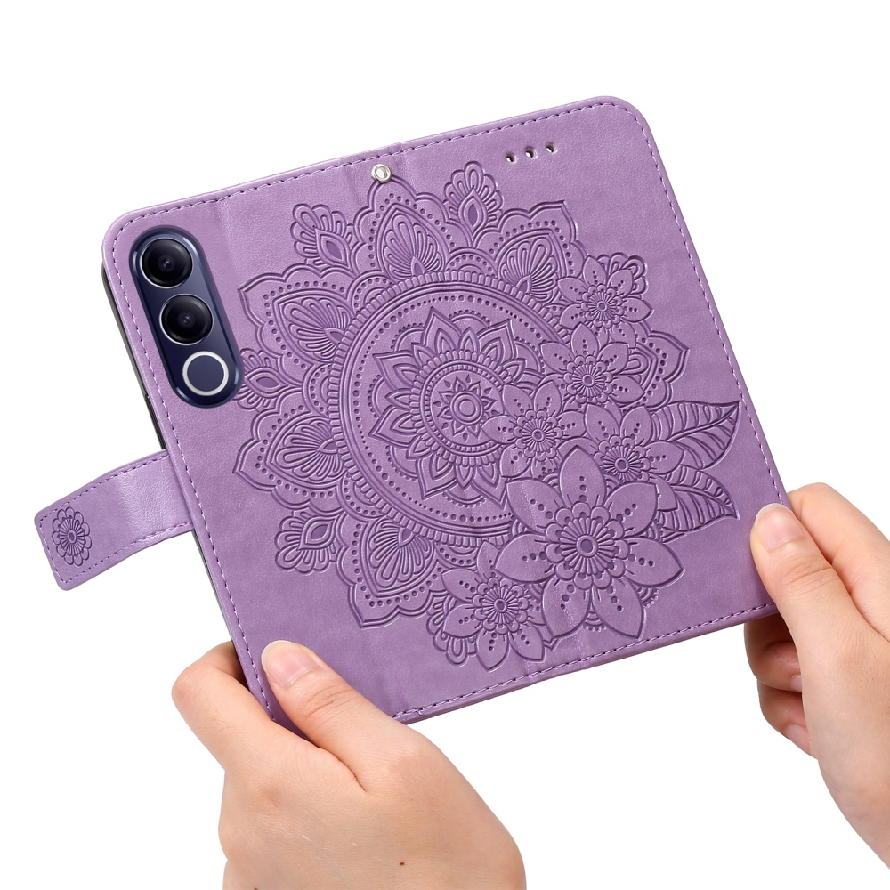 Mandala knížkové pouzdro na Vivo V70 FE 5G - fialové