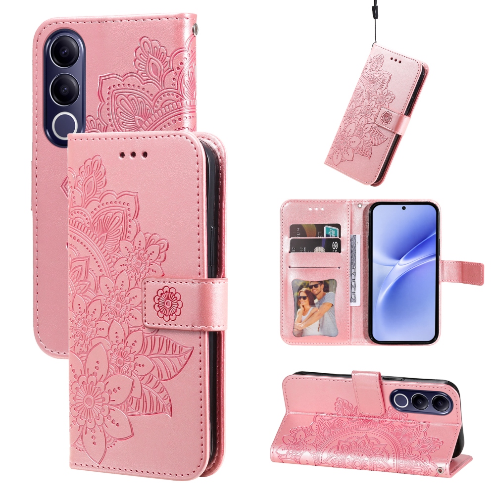 Mandala knížkové pouzdro na Vivo V70 FE 5G - růžové