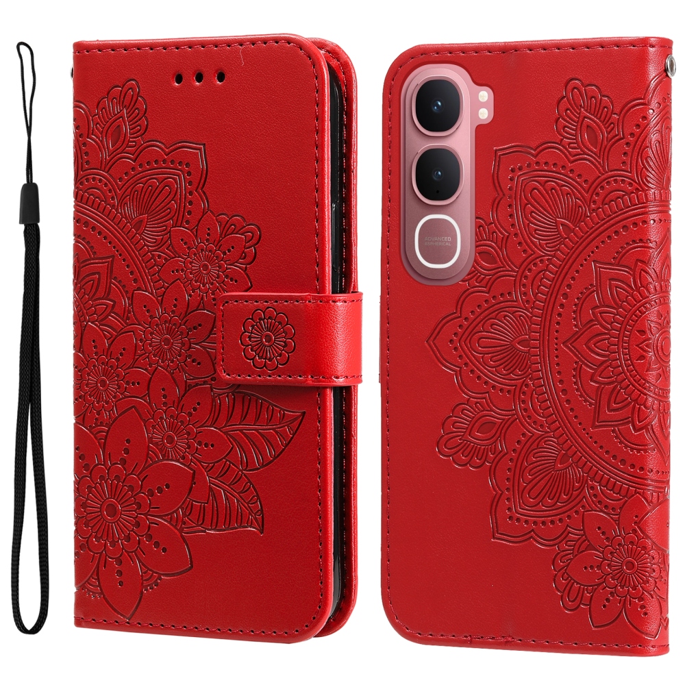 Mandala knížkové pouzdro na Vivo Y21d/Vivo Y31 5G - červené