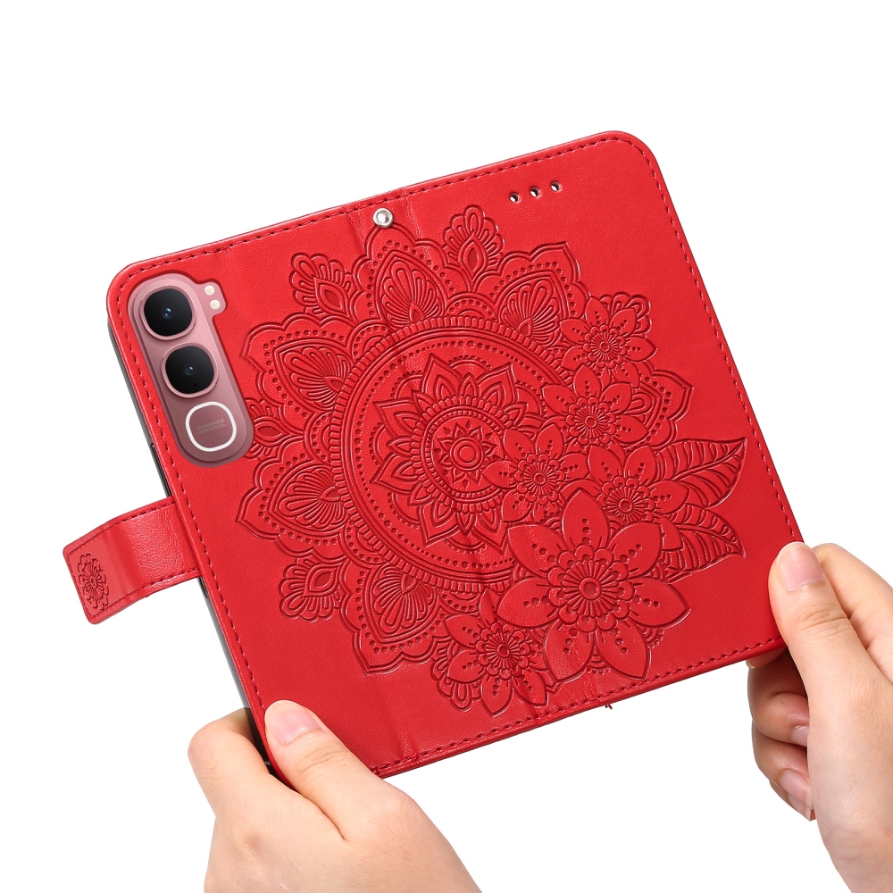 Mandala knížkové pouzdro na Vivo Y21d/Vivo Y31 5G - červené