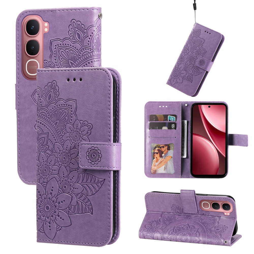 Mandala knížkové pouzdro na Vivo Y21d/Vivo Y31 5G - fialové