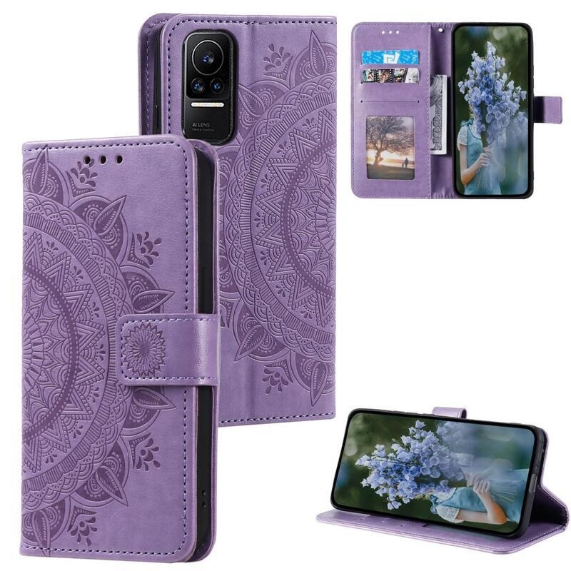 Mandala knížkové pouzdro na Xiaomi 13 Lite - fialové