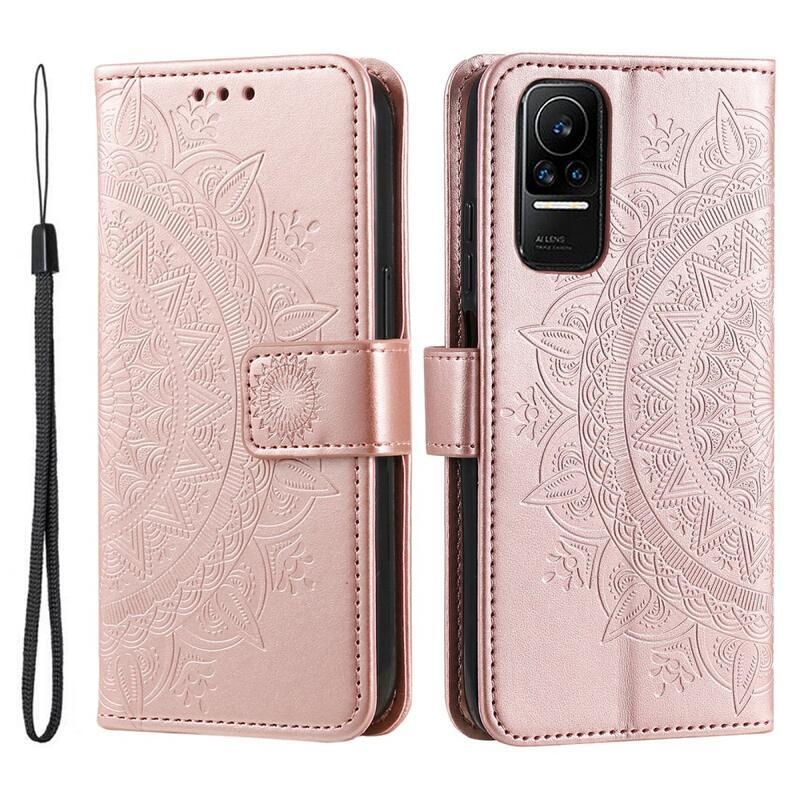Mandala knížkové pouzdro na Xiaomi 13 Lite - růžovozlaté
