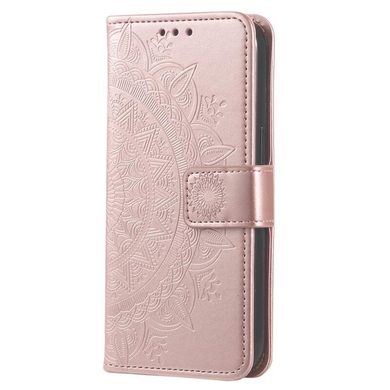 Mandala knížkové pouzdro na Xiaomi 13 Lite - růžovozlaté