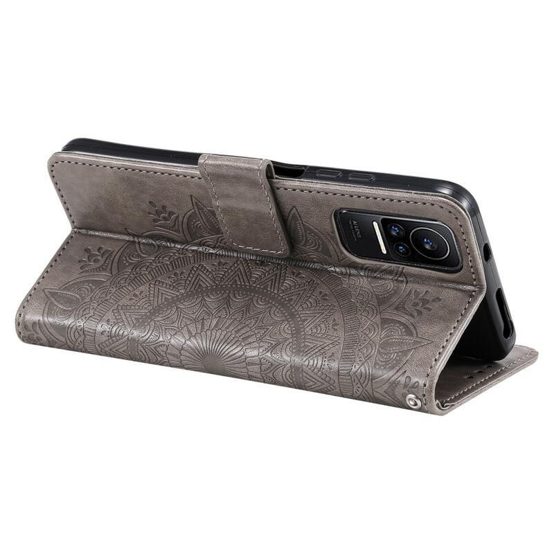 Mandala knížkové pouzdro na Xiaomi 13 Lite - šedé