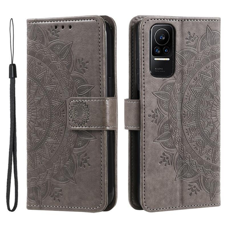 Mandala knížkové pouzdro na Xiaomi 13 Lite - šedé