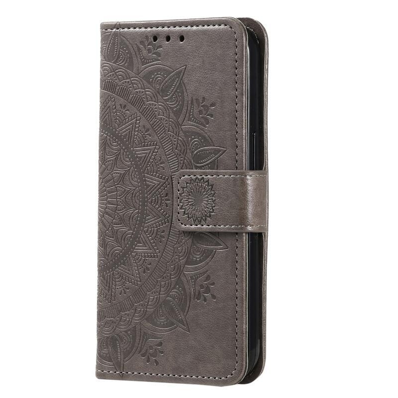 Mandala knížkové pouzdro na Xiaomi 13 Lite - šedé