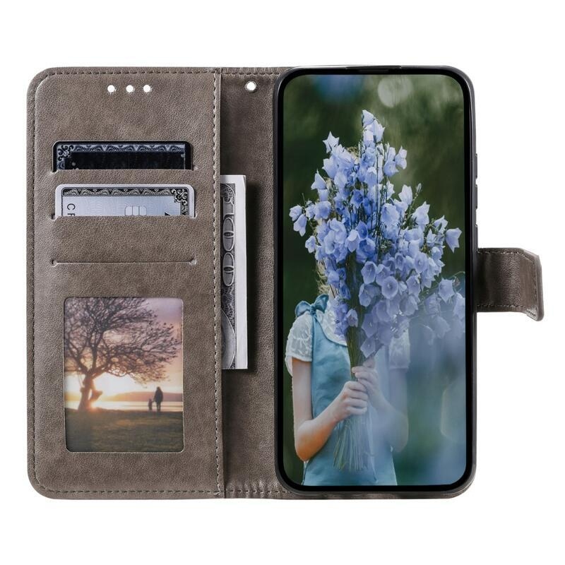 Mandala knížkové pouzdro na Xiaomi 13 Lite - šedé
