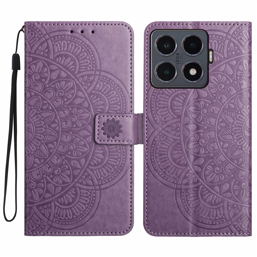 Mandala knížkové pouzdro na Xiaomi 15T Pro - fialové