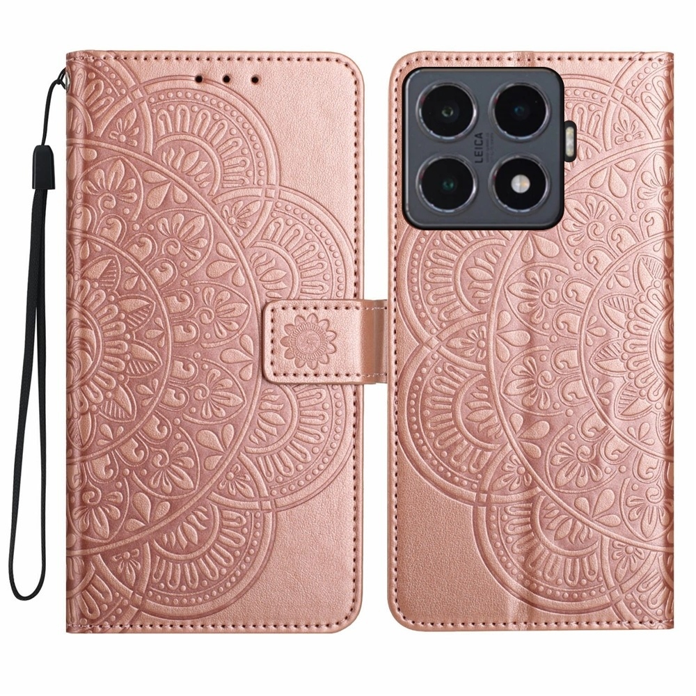 Mandala knížkové pouzdro na Xiaomi 15T Pro - růžovozlaté