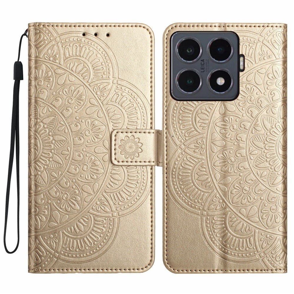 Mandala knížkové pouzdro na Xiaomi 15T Pro - zlaté
