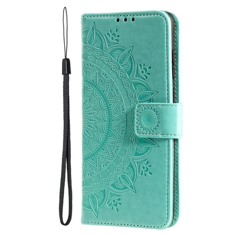 Mandala knížkové pouzdro na Xiaomi Poco F5 - modrozelené