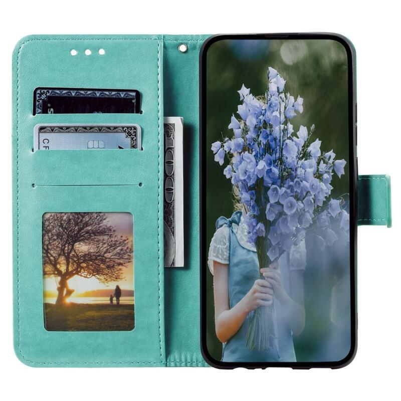 Mandala knížkové pouzdro na Xiaomi Poco F5 - modrozelené