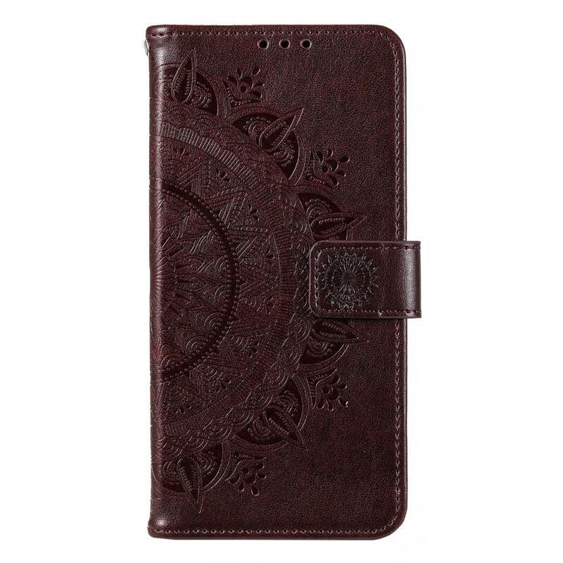Mandala knížkové pouzdro na Xiaomi Poco F5 Pro - hnědé