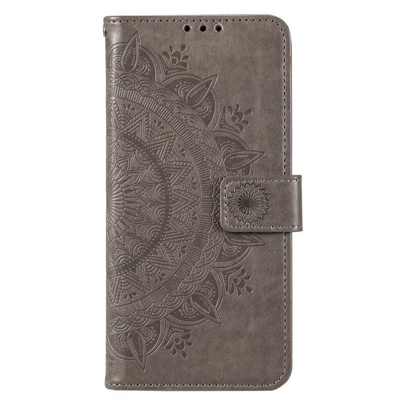 Mandala knížkové pouzdro na Xiaomi Poco F5 Pro - šedé