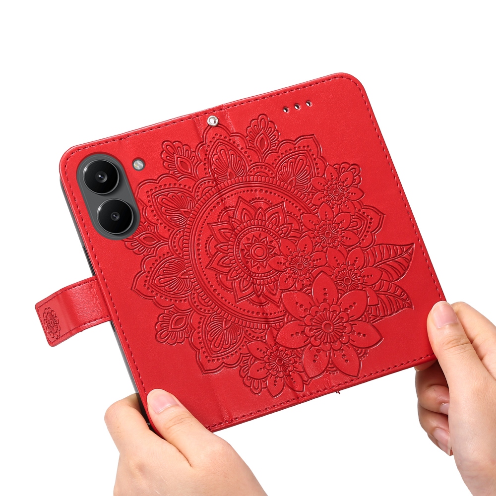 Mandala knížkové pouzdro na Xiaomi Poco X8 Pro 5G - červené