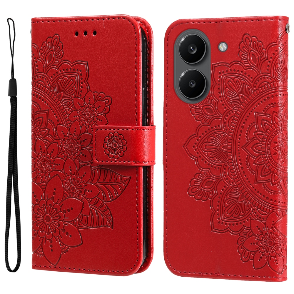 Mandala knížkové pouzdro na Xiaomi Poco X8 Pro 5G - červené