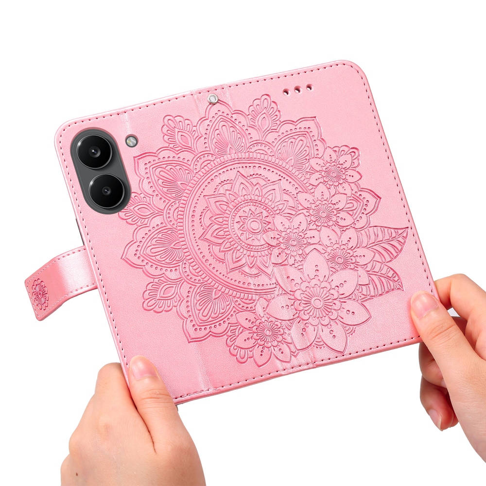 Mandala knížkové pouzdro na Xiaomi Poco X8 Pro 5G - růžové