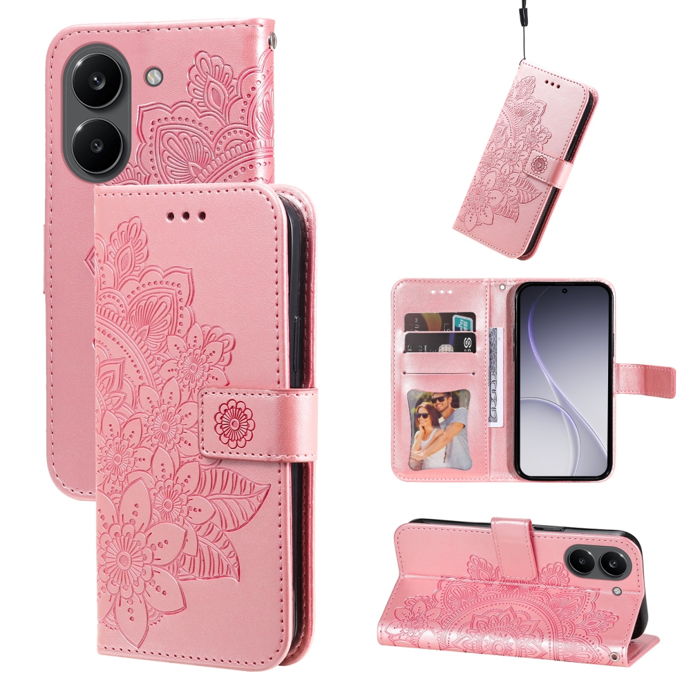 Mandala knížkové pouzdro na Xiaomi Poco X8 Pro 5G - růžové