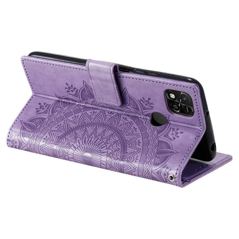 Mandala knížkové pouzdro na Xiaomi Redmi 10A - fialové