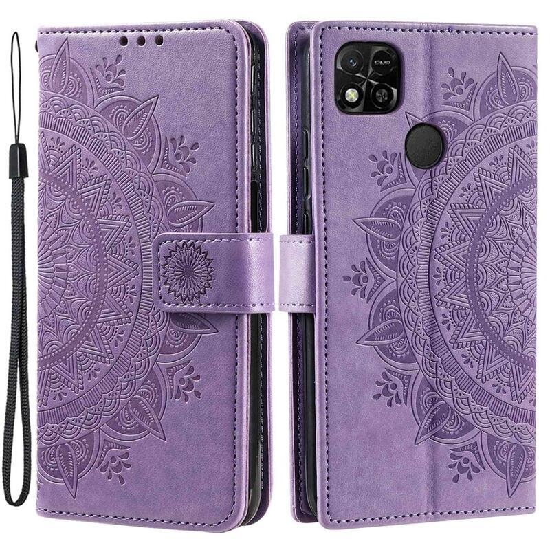Mandala knížkové pouzdro na Xiaomi Redmi 10A - fialové