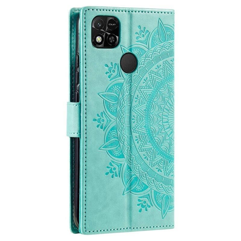 Mandala knížkové pouzdro na Xiaomi Redmi 10A - modrozelené