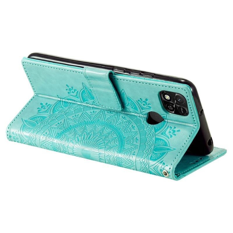 Mandala knížkové pouzdro na Xiaomi Redmi 10A - modrozelené