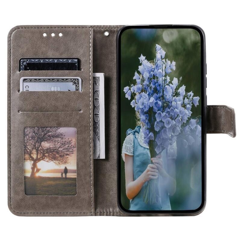 Mandala knížkové pouzdro na Xiaomi Redmi 10A - šedé
