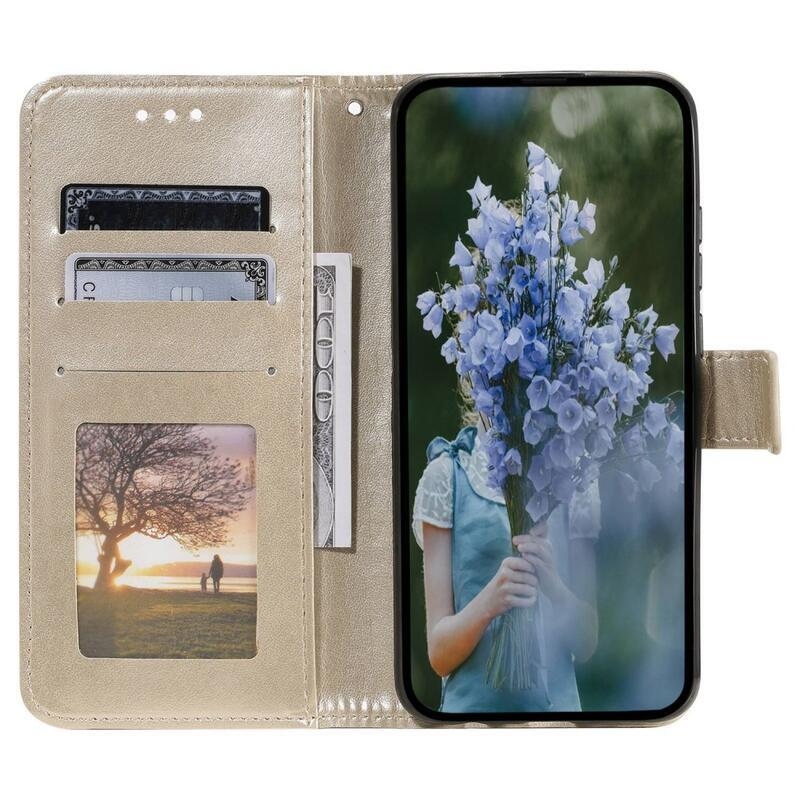 Mandala knížkové pouzdro na Xiaomi Redmi 10A - zlaté
