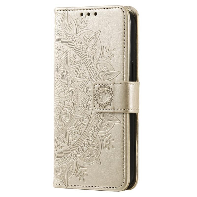 Mandala knížkové pouzdro na Xiaomi Redmi 10A - zlaté