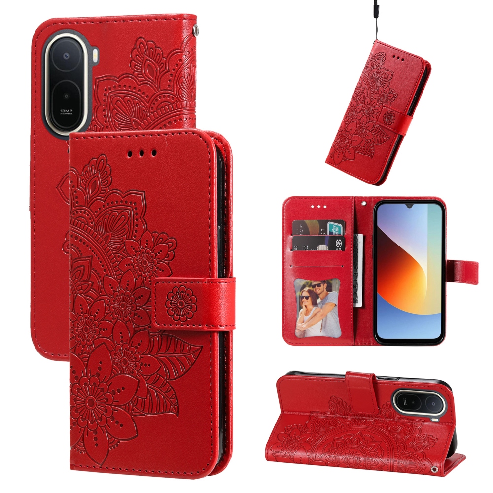 Mandala knížkové pouzdro na Xiaomi Redmi A7 Pro - červené