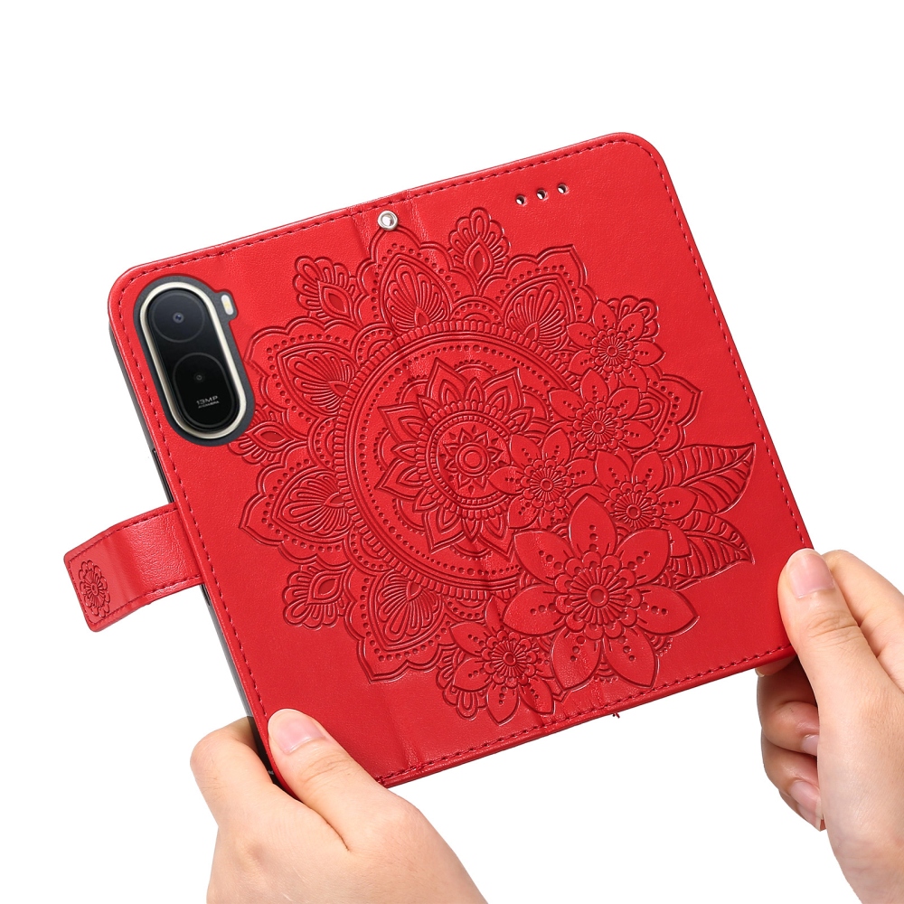 Mandala knížkové pouzdro na Xiaomi Redmi A7 Pro - červené